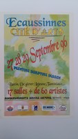 Affiche pour l'exposition <strong><em>Ecaussinnes Cité d'Arts</em></strong> ,(Ecaussinnes) , du 27 au 29 septembre 96.